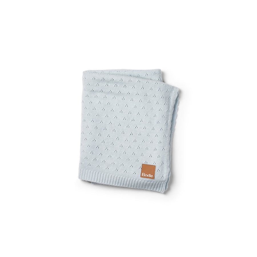 Elodie Details Pointelle Blanket - Bermuda Blue-Blankets-Bermuda Blue- | Natural Baby Shower