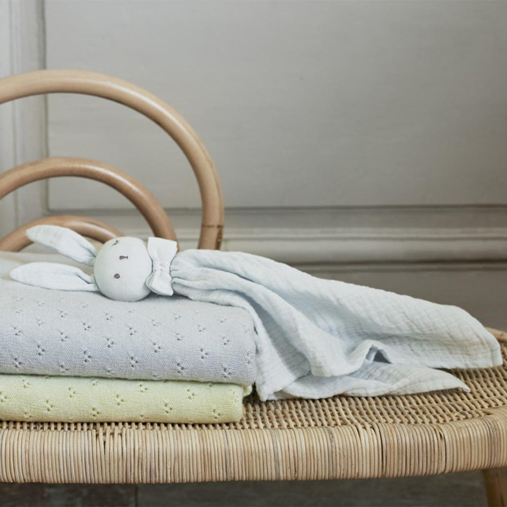 Elodie Details Pointelle Blanket - Bermuda Blue-Blankets-Bermuda Blue- | Natural Baby Shower