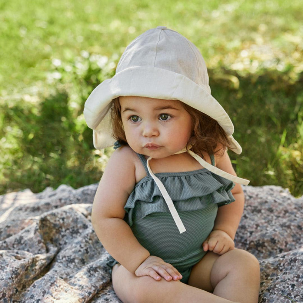 Elodie Details Sun Hat - Vanilla White-Hats-Vanilla White-1-2y | Natural Baby Shower