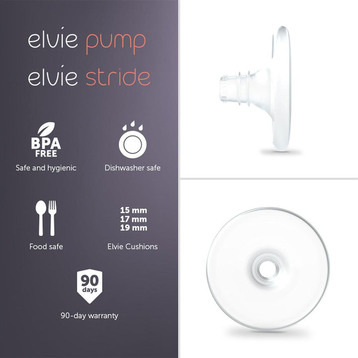 Elvie Pump & Stride Nipple Cushion - 2 Pack - Small-Breast Pump Accessories-15mm- | Natural Baby Shower