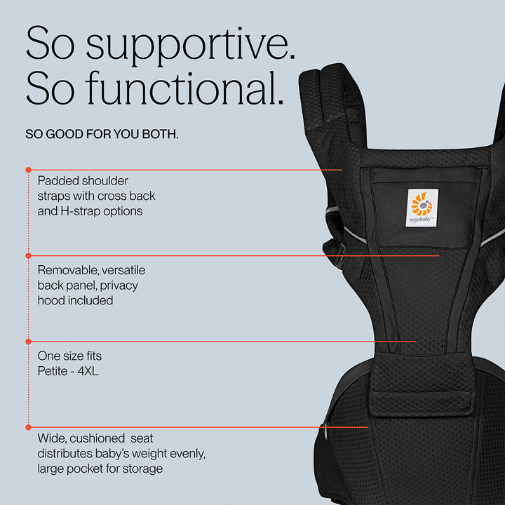 Ergobaby Alta Hip Seat - Onyx Black-Baby Carriers-Onyx Black- | Natural Baby Shower