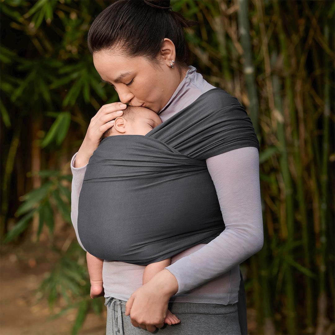 Ergobaby Aura Baby Wrap - Soft Black-Baby Carriers-Soft Black- | Natural Baby Shower