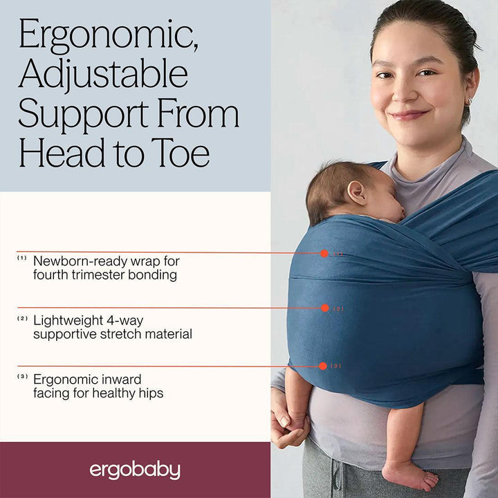 Ergobaby Aura Baby Wrap - Twilight Navy-Baby Carriers-Twilight Navy- | Natural Baby Shower