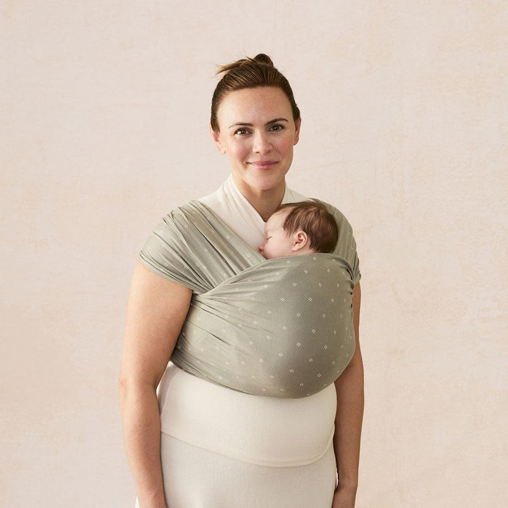 Ergobaby Aura Wrap Sustainable Knit - Olive Diamonds-Baby Carriers-Olive Diamonds-One Size | Natural Baby Shower