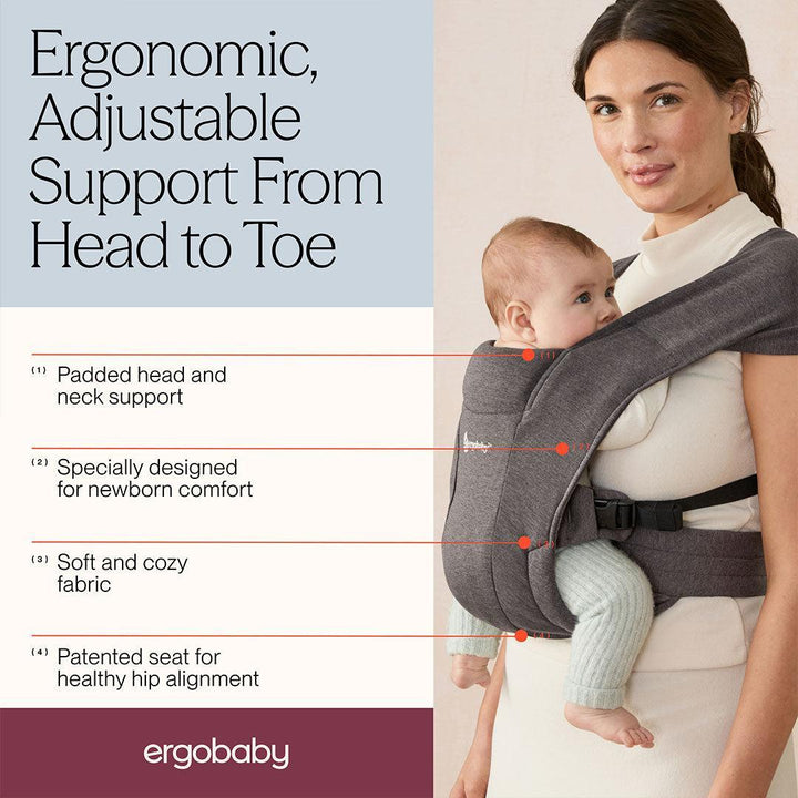 Ergobaby Embrace Newborn Carrier - Heather Grey-Baby Carriers- | Natural Baby Shower