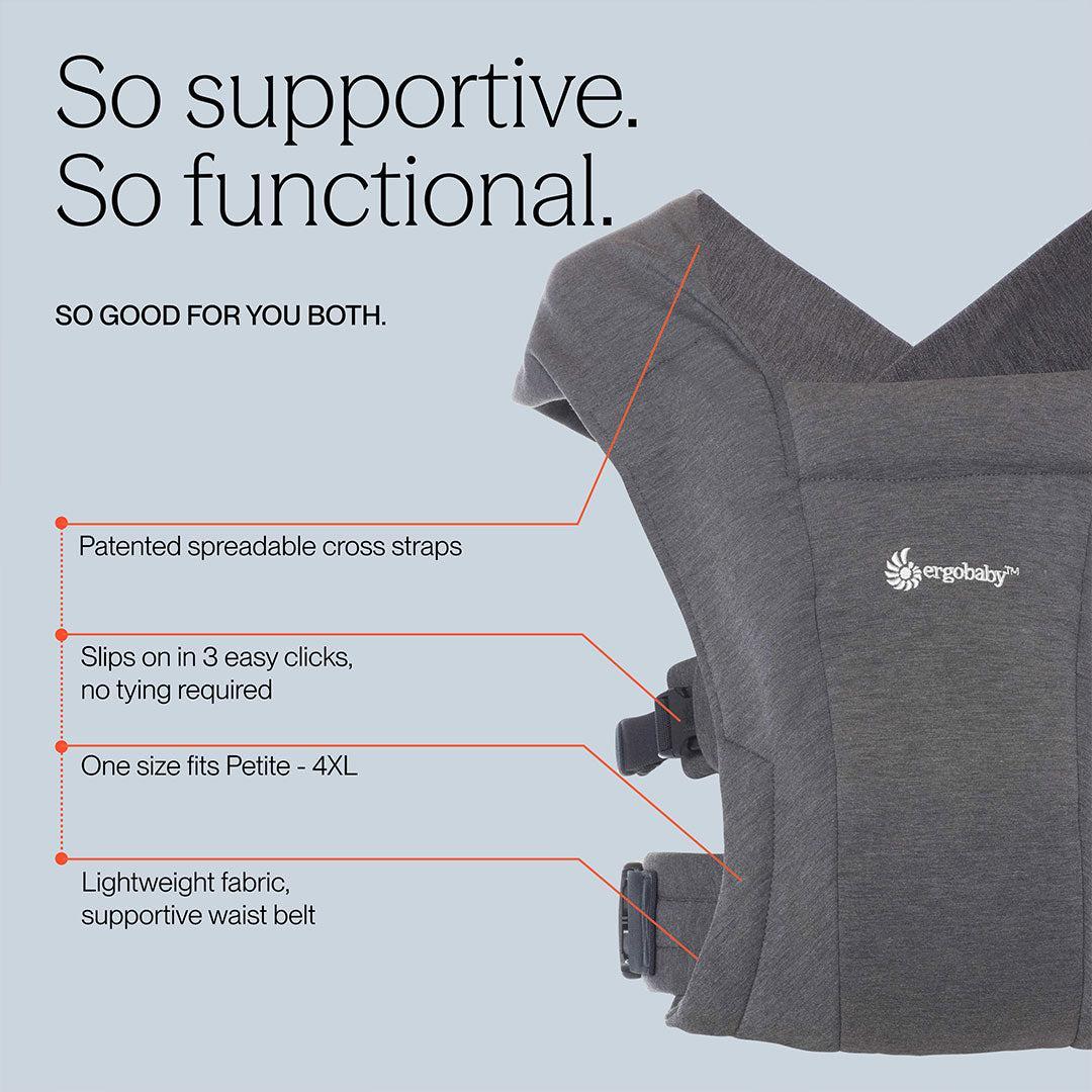 Ergobaby Embrace Newborn Carrier - Heather Grey-Baby Carriers- | Natural Baby Shower