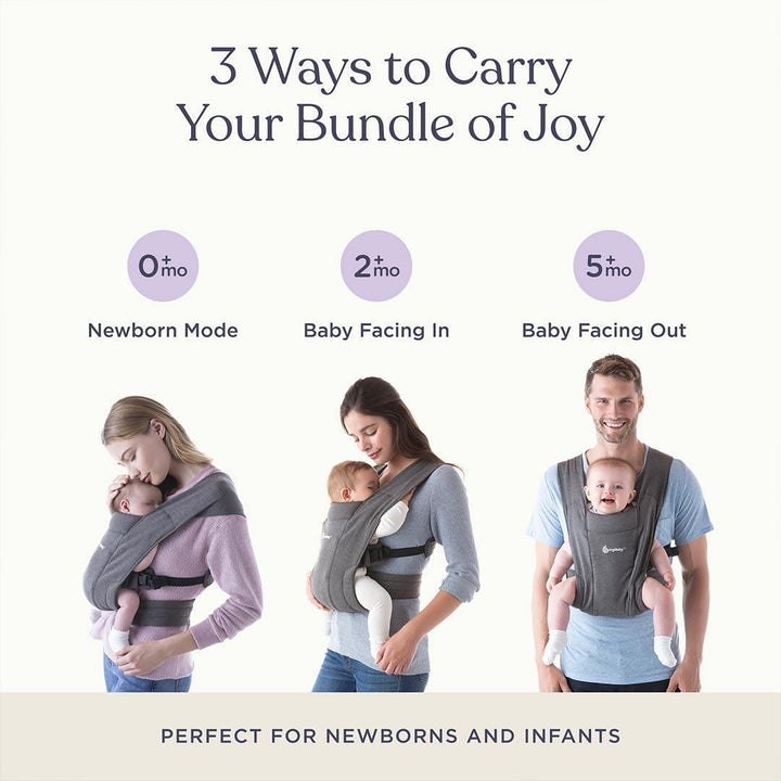 Ergobaby Embrace Newborn Carrier - Pure Black-Baby Carriers- | Natural Baby Shower