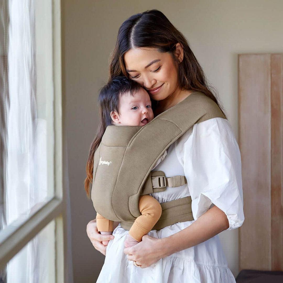 Ergobaby Embrace Soft And Snug Newborn Carrier - Soft Olive-Baby Carriers-Embrace Soft- | Natural Baby Shower