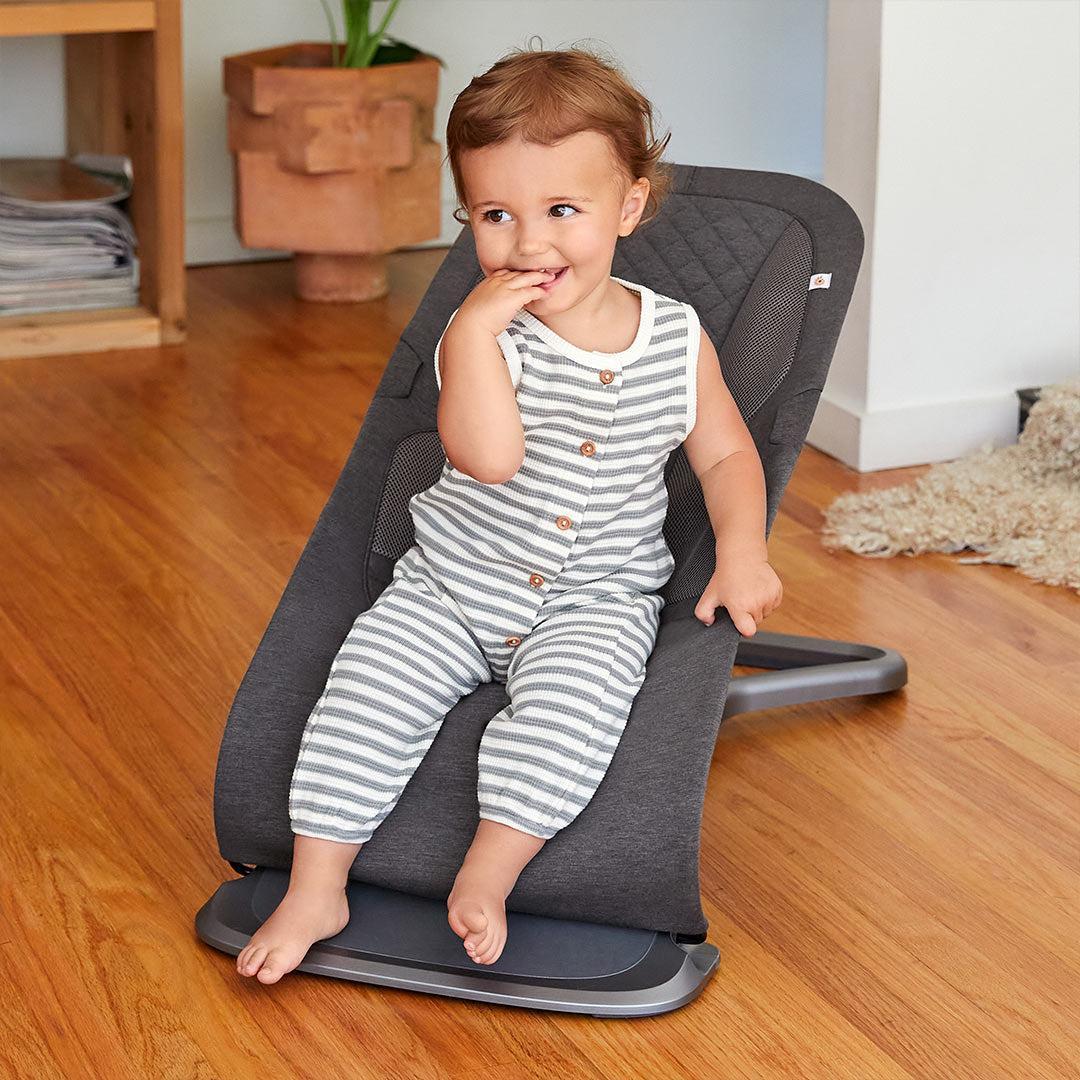 Ergobaby Evolve Baby Bouncer - Charcoal Grey-Baby Bouncers-No Bouncer Toy- | Natural Baby Shower