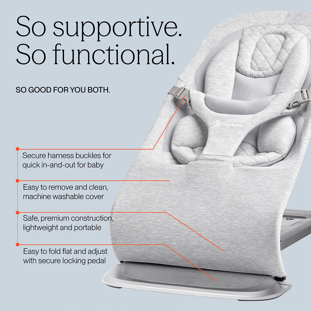 Ergobaby Evolve Baby Bouncer - Midnight Blue-Baby Bouncers-No Bouncer Toy- | Natural Baby Shower