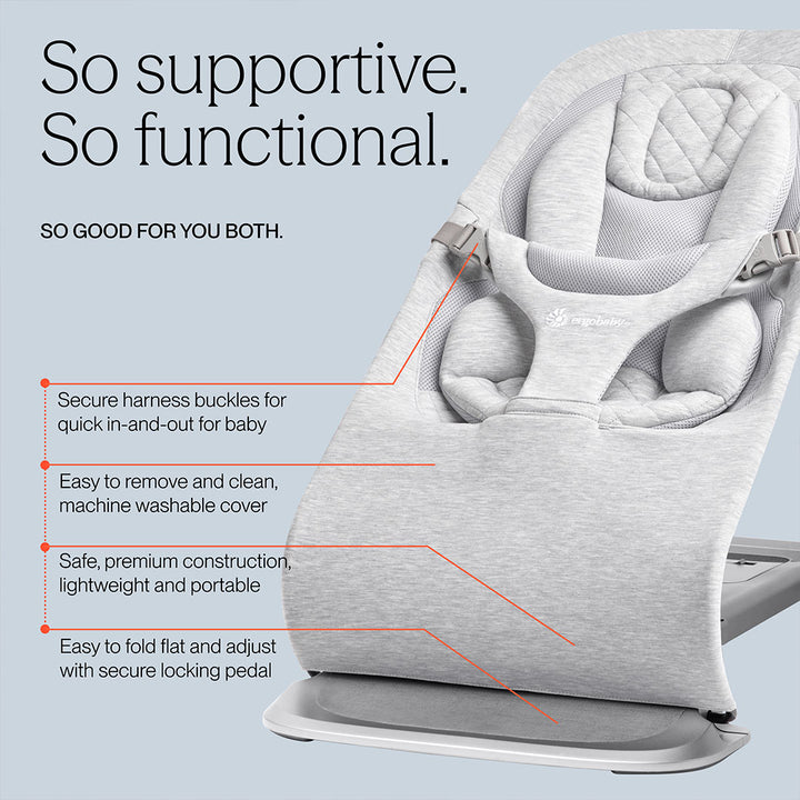 Ergobaby Evolve Baby Bouncer - Midnight Blue-Baby Bouncers-No Bouncer Toy- | Natural Baby Shower