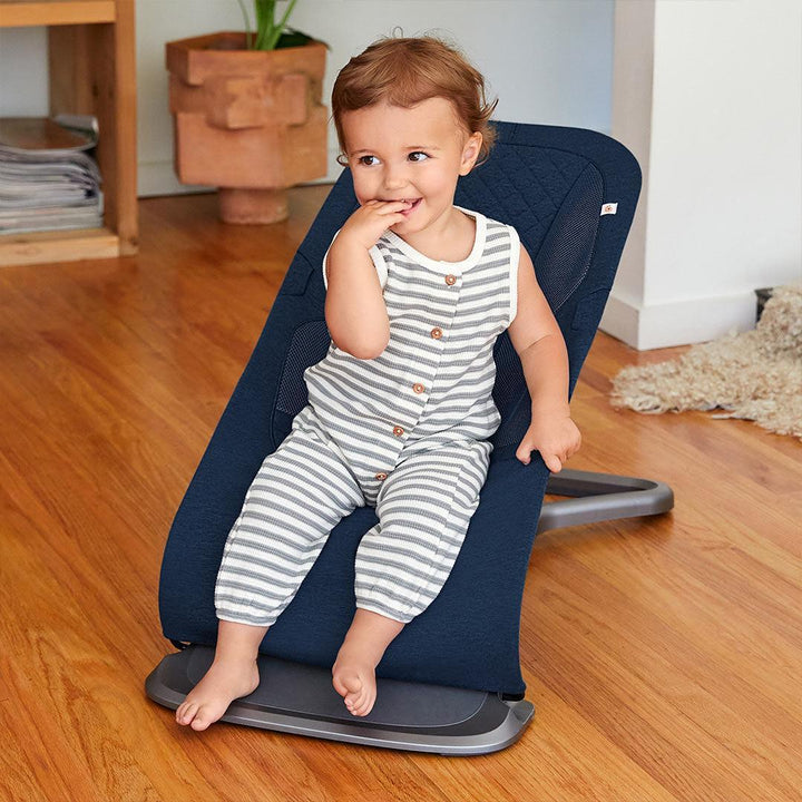 Ergobaby Evolve Baby Bouncer - Midnight Blue-Baby Bouncers-No Bouncer Toy- | Natural Baby Shower