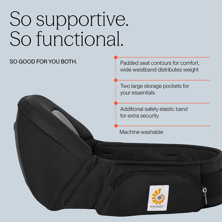 Ergobaby Lift Hip Seat - Onyx Black-Baby Carriers-Onyx Black- | Natural Baby Shower