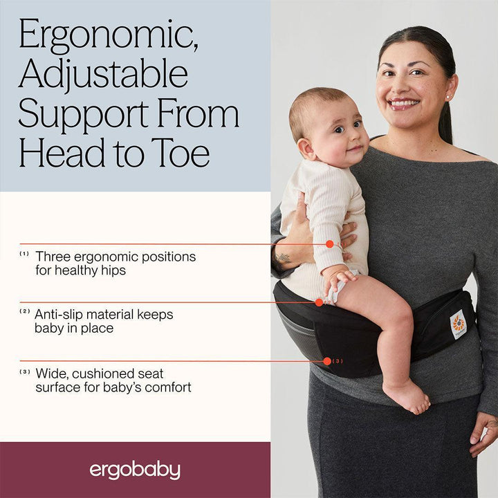 Ergobaby Lift Hip Seat - Onyx Black-Baby Carriers-Onyx Black- | Natural Baby Shower