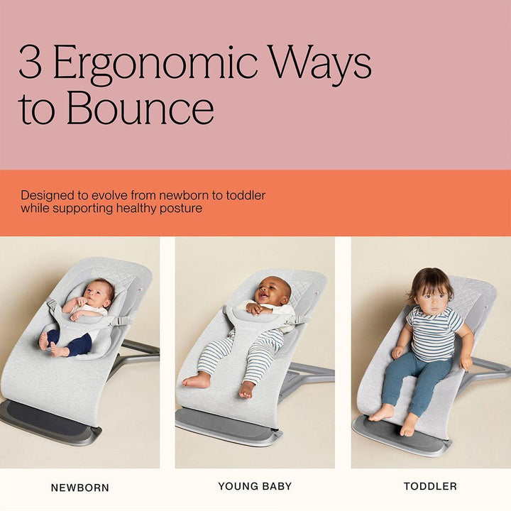 Ergobaby Evolve Mesh Baby Bouncer - Light Grey-Baby Bouncers-Light Grey-None | Natural Baby Shower