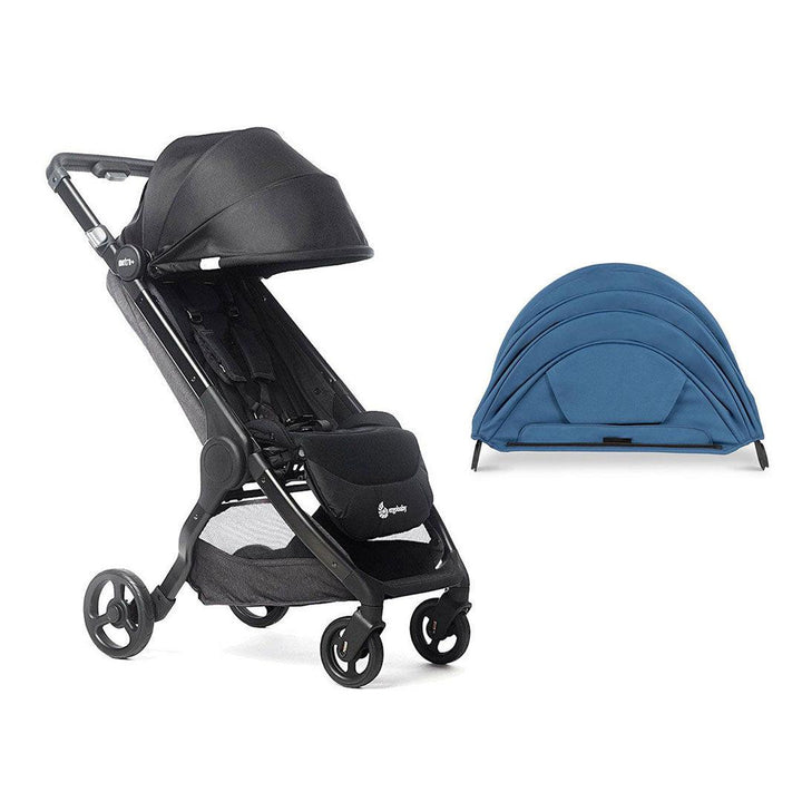 Ergobaby Metro+ Compact Stroller - Black-Strollers-Black-Azure Sunshade | Natural Baby Shower