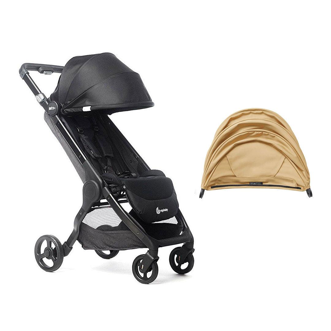Ergobaby Metro+ Compact Stroller - Black-Strollers-Black-Honey Sunshade | Natural Baby Shower