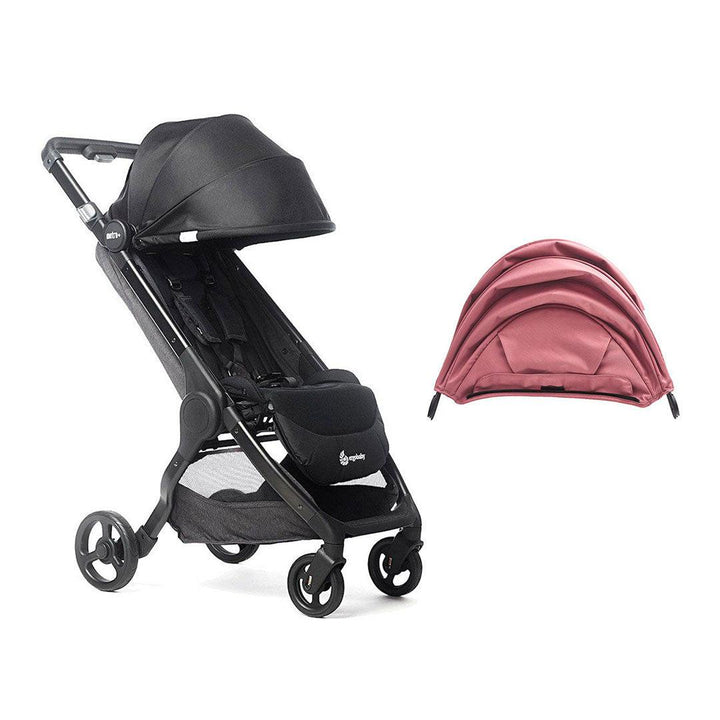 Ergobaby Metro+ Compact Stroller - Black-Strollers-Black-Rose Sunshade | Natural Baby Shower
