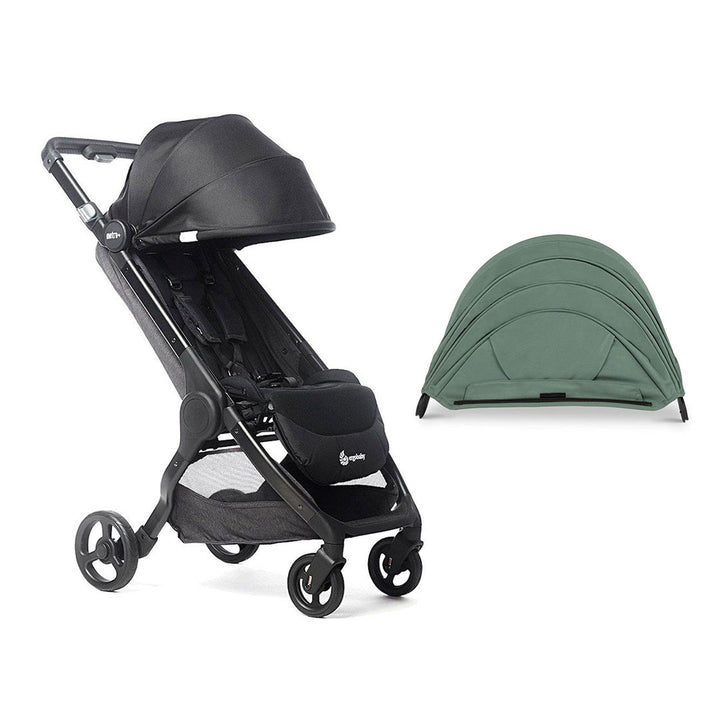 Ergobaby Metro+ Compact Stroller - Black-Strollers-Black-Sea Glass Sunshade | Natural Baby Shower