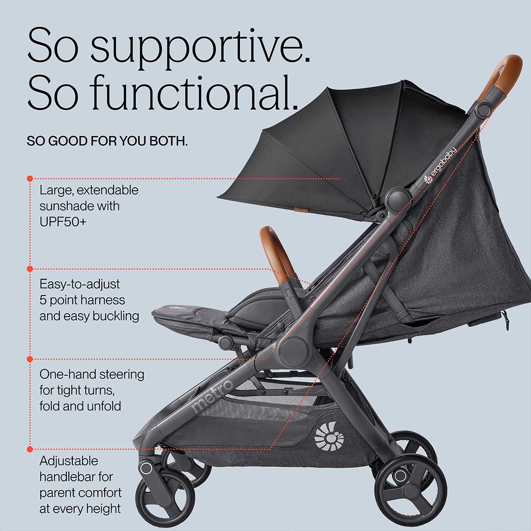 Ergobaby Metro 3 Compact Stroller - Soft Olive-Strollers-Soft Olive- | Natural Baby Shower