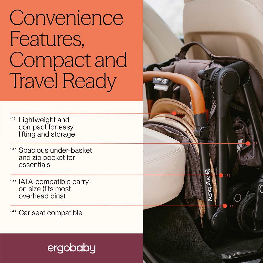 Ergobaby Metro 3 Compact Stroller - Soft Olive-Strollers-Soft Olive- | Natural Baby Shower