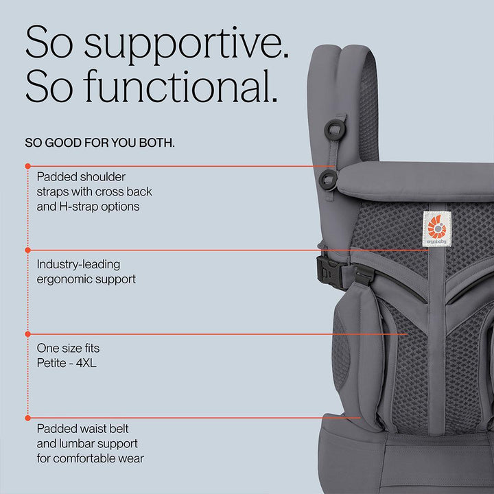 Ergobaby Omni Classic Mesh Baby Carrier - Charcoal Grey-Baby Carriers-Charcoal Grey-One Size | Natural Baby Shower