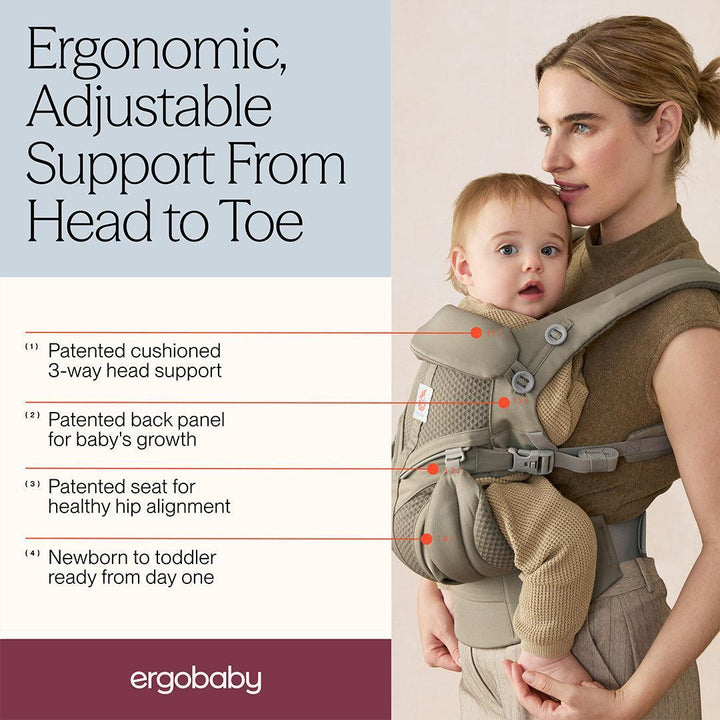 Ergobaby Omni Classic Mesh Baby Carrier - Soft Olive-Baby Carriers-Soft Olive-One Size | Natural Baby Shower