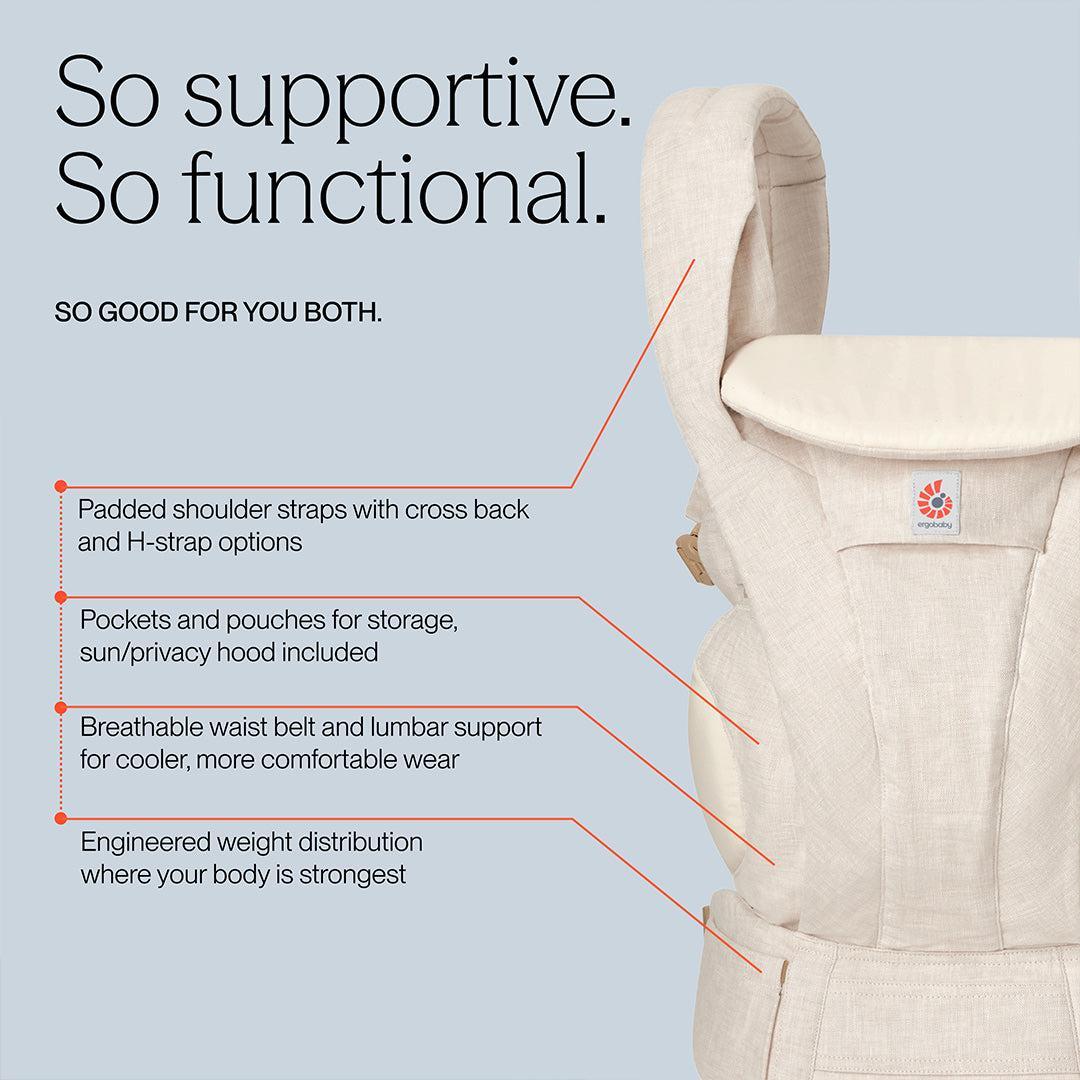 Ergobaby Omni Deluxe Baby Carrier - Natural Linen-Baby Carriers-Natural Linen- | Natural Baby Shower