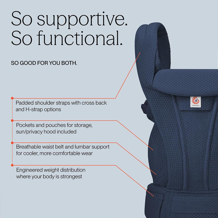 Ergobaby Omni Deluxe Mesh - Midnight Blue-Baby Carriers-Midnight Blue- | Natural Baby Shower