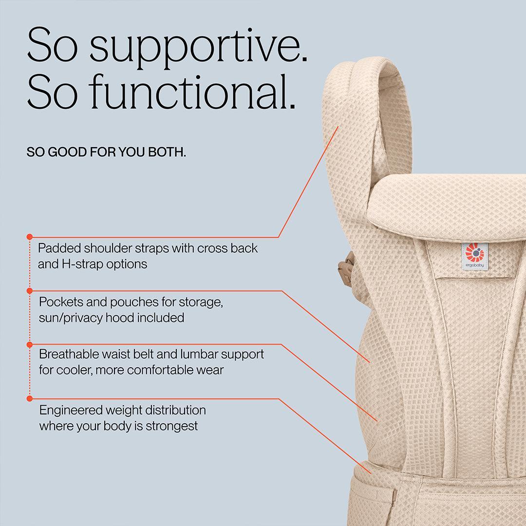 Ergobaby Omni Deluxe Mesh - Natural Beige-Baby Carriers-Natural Beige- | Natural Baby Shower