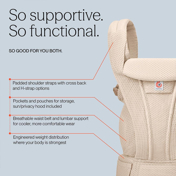 Ergobaby Omni Deluxe Mesh - Natural Beige-Baby Carriers-Natural Beige- | Natural Baby Shower