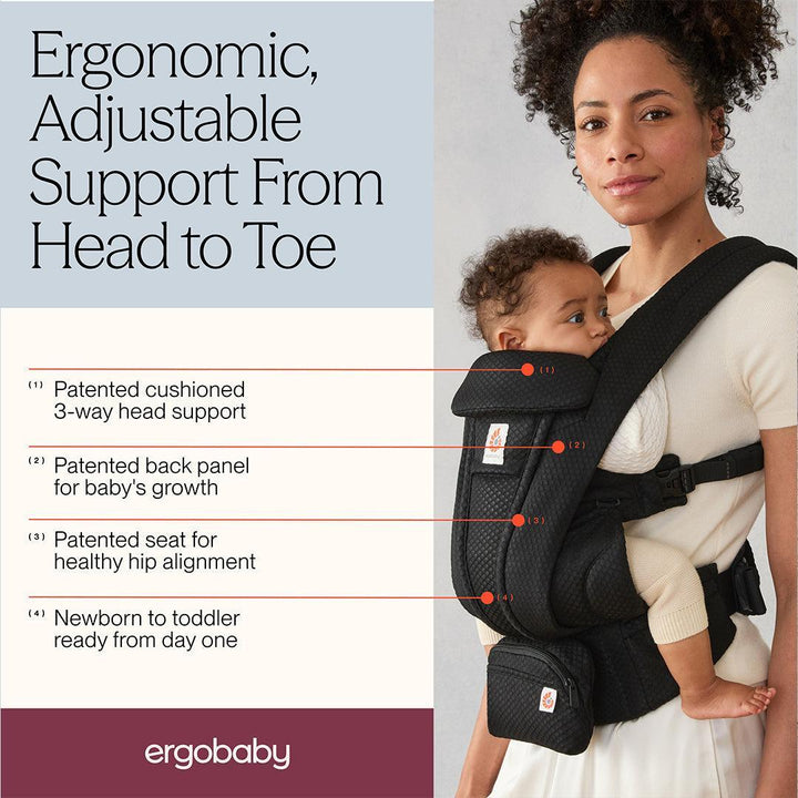 Ergobaby Omni Deluxe Mesh - Onyx Black-Baby Carriers-Onyx Black- | Natural Baby Shower