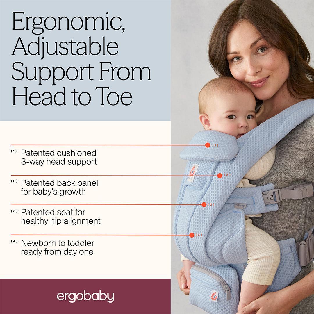 Ergobaby Omni Deluxe Mesh - Serene Blue-Baby Carriers-Serene Blue- | Natural Baby Shower