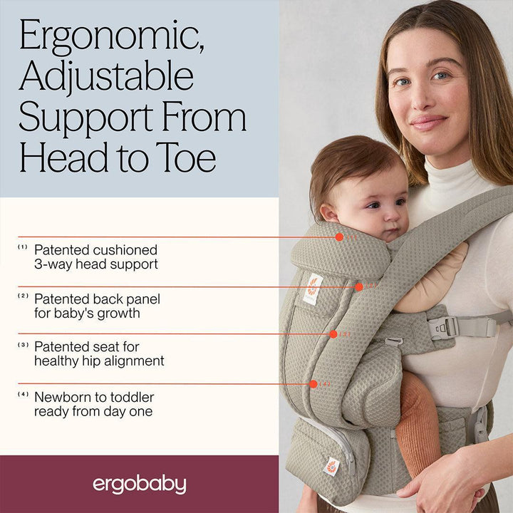 Ergobaby Omni Deluxe Mesh - Soft Olive-Baby Carriers-Soft Olive- | Natural Baby Shower