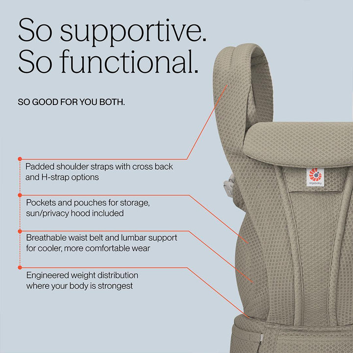 Ergobaby Omni Deluxe Mesh - Soft Olive-Baby Carriers-Soft Olive- | Natural Baby Shower