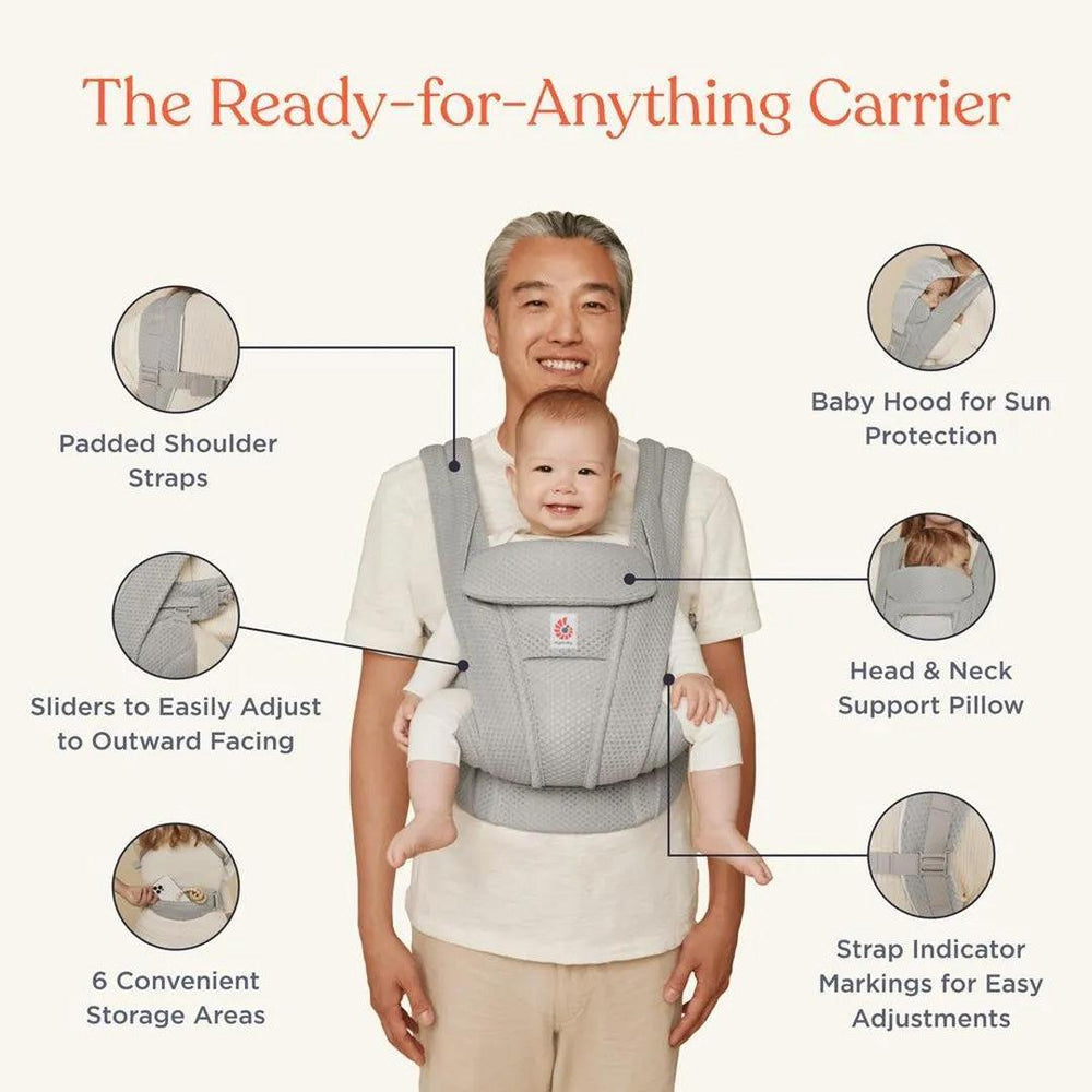 Ergobaby Omni Deluxe Mesh - Serene Blue-Baby Carriers-Serene Blue- | Natural Baby Shower