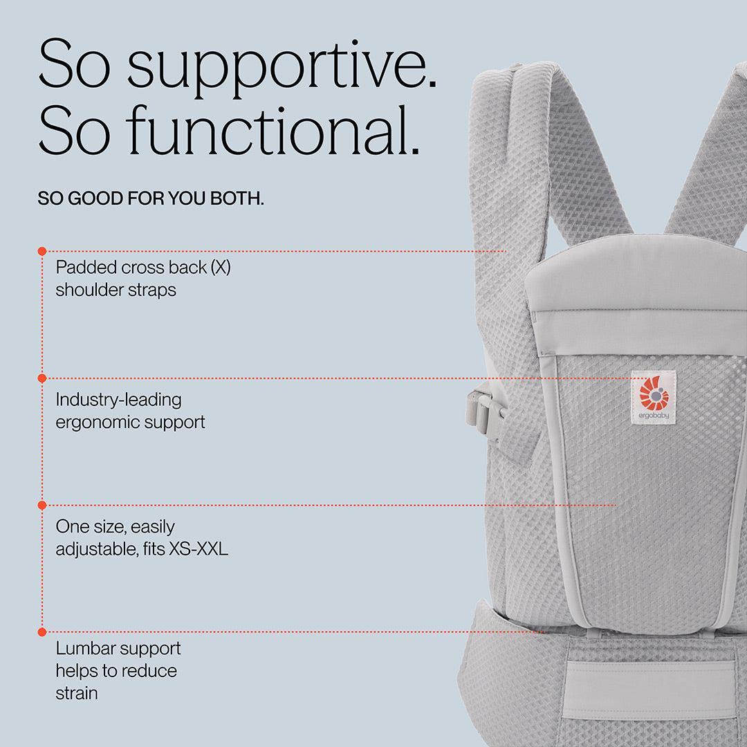 Ergobaby Omni Lite Mesh Carrier - Pearl Grey-Baby Carriers-Pearl Grey- | Natural Baby Shower