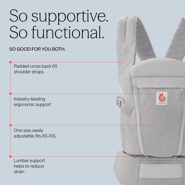 Ergobaby Omni Lite Mesh Carrier - Pearl Grey-Baby Carriers-Pearl Grey- | Natural Baby Shower