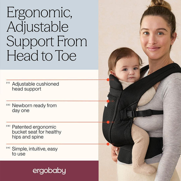 Ergobaby Omni Lite Mesh Carrier - Onyx Black-Baby Carriers-Onyx Black- | Natural Baby Shower
