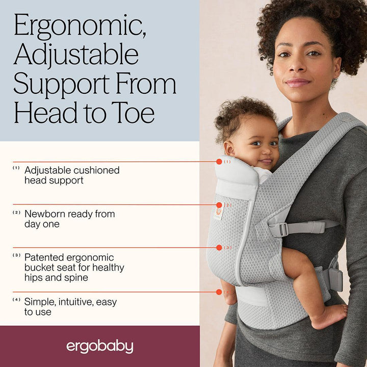 Ergobaby Omni Lite Mesh Carrier - Pearl Grey-Baby Carriers-Pearl Grey- | Natural Baby Shower