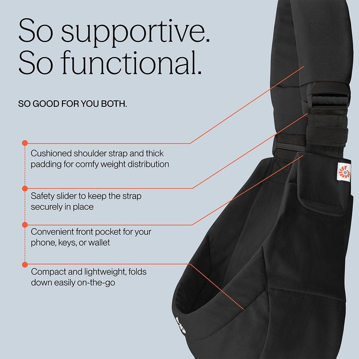 Ergobaby Upsie Sling Carrier - Onyx Black-Baby Carriers-Onyx Black-One Size | Natural Baby Shower