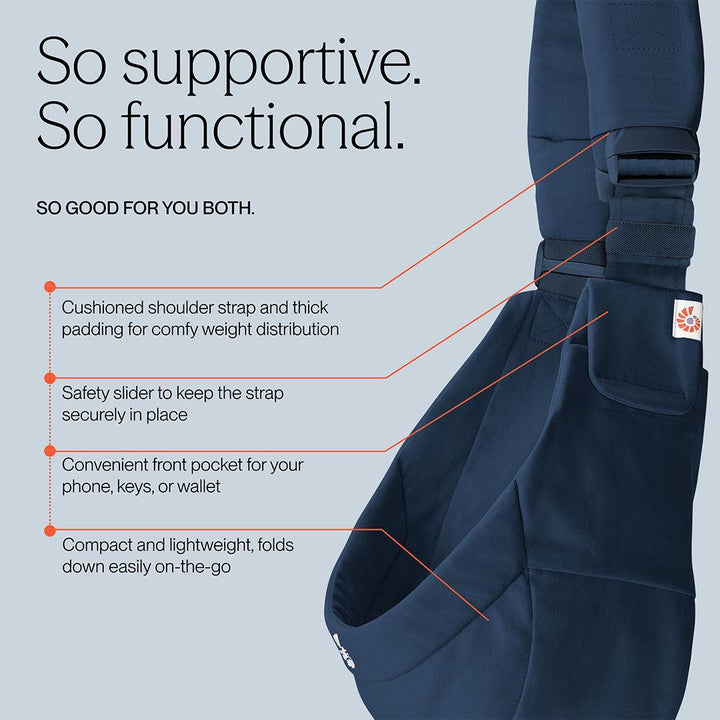 Ergobaby Upsie Sling Carrier - Midnight Blue-Baby Carriers-Midnight Blue-One Size | Natural Baby Shower
