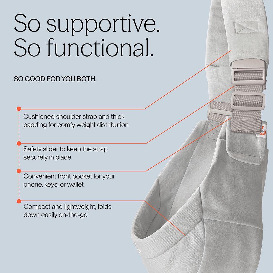 Ergobaby Upsie Sling Carrier - Pearl Grey-Baby Carriers-Pearl Grey-One Size | Natural Baby Shower