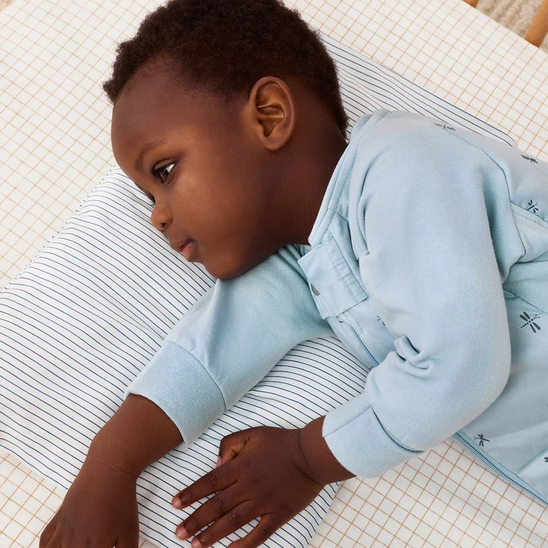 ergoPouch - Organic Toddler Pillow & Case - 0.3 TOG - Midnight Stripe-Bedding Sets-Midnight Stripe-Toddler | Natural Baby Shower
