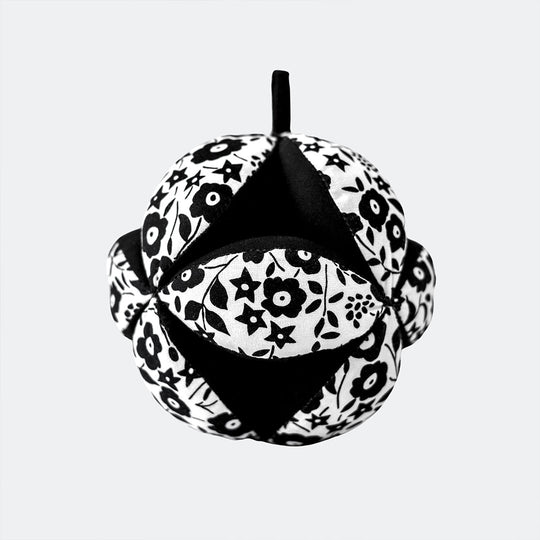 Etta Loves x LIBERTY Sensory Grasp Ball - Black & White-Soft Toys-Black & White- | Natural Baby Shower