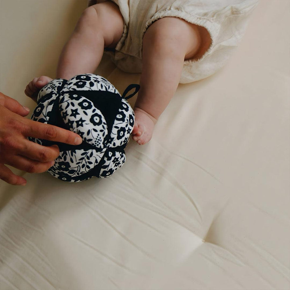 Etta Loves x LIBERTY Sensory Grasp Ball - Black & White-Soft Toys-Black & White- | Natural Baby Shower