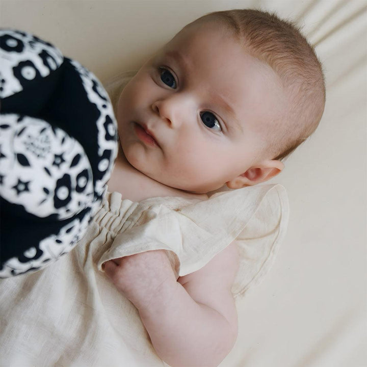 Etta Loves x LIBERTY Sensory Grasp Ball - Black & White-Soft Toys-Black & White- | Natural Baby Shower