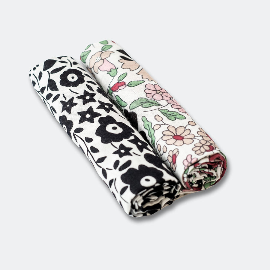 Etta Loves x LIBERTY Sensory Muslin 2-Pack - Multicoloured-Muslin Wraps-Multicoloured-80x80 | Natural Baby Shower