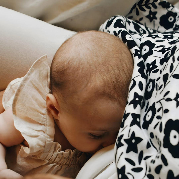 Etta Loves x LIBERTY Sensory XL 'Fairford Shadow' Muslin Swaddle - Black & White-Muslin Wraps-Black & White-120x120 | Natural Baby Shower