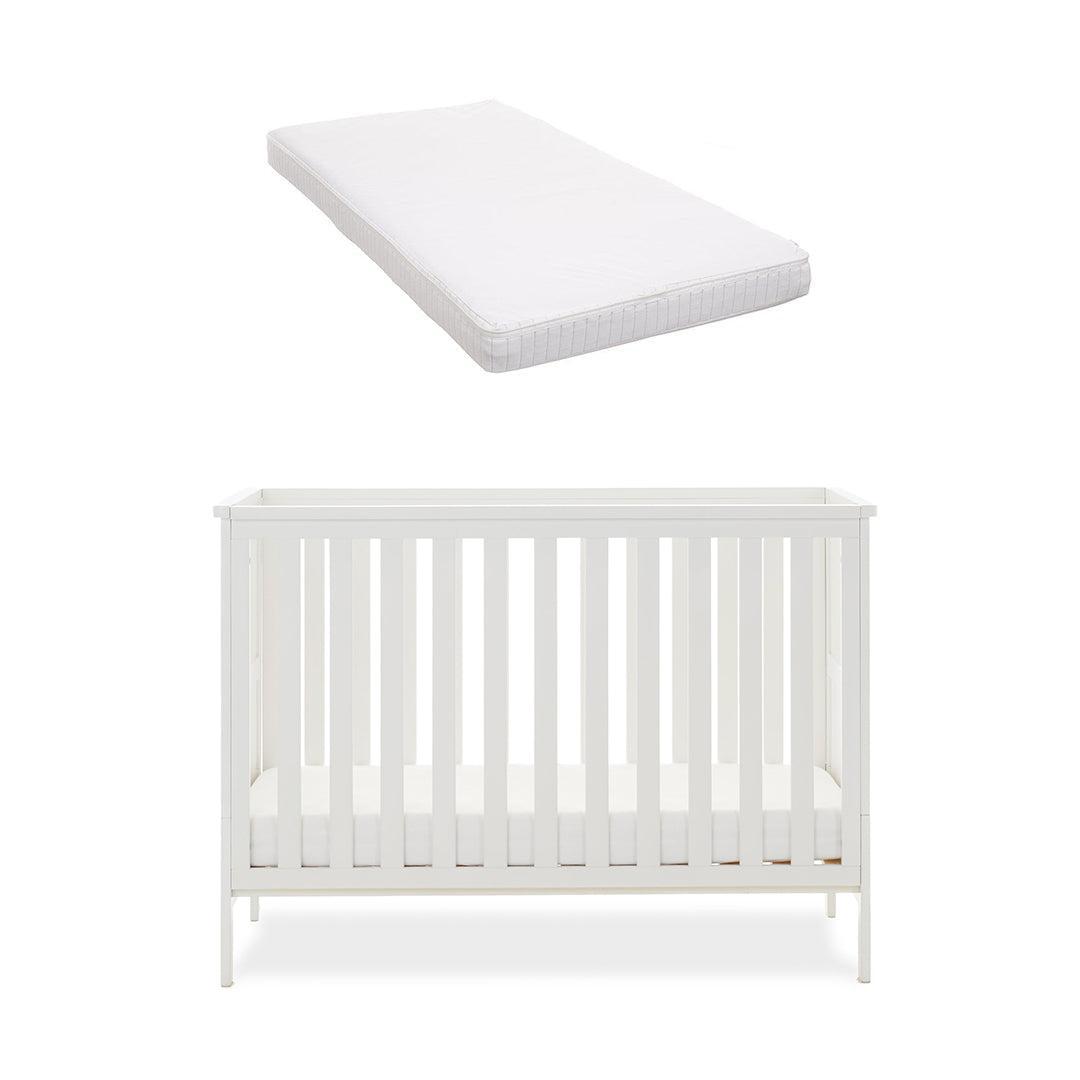 Obaby Evie Mini Cot Bed - White-Cot Beds-White-Moisture Management Mattress | Natural Baby Shower